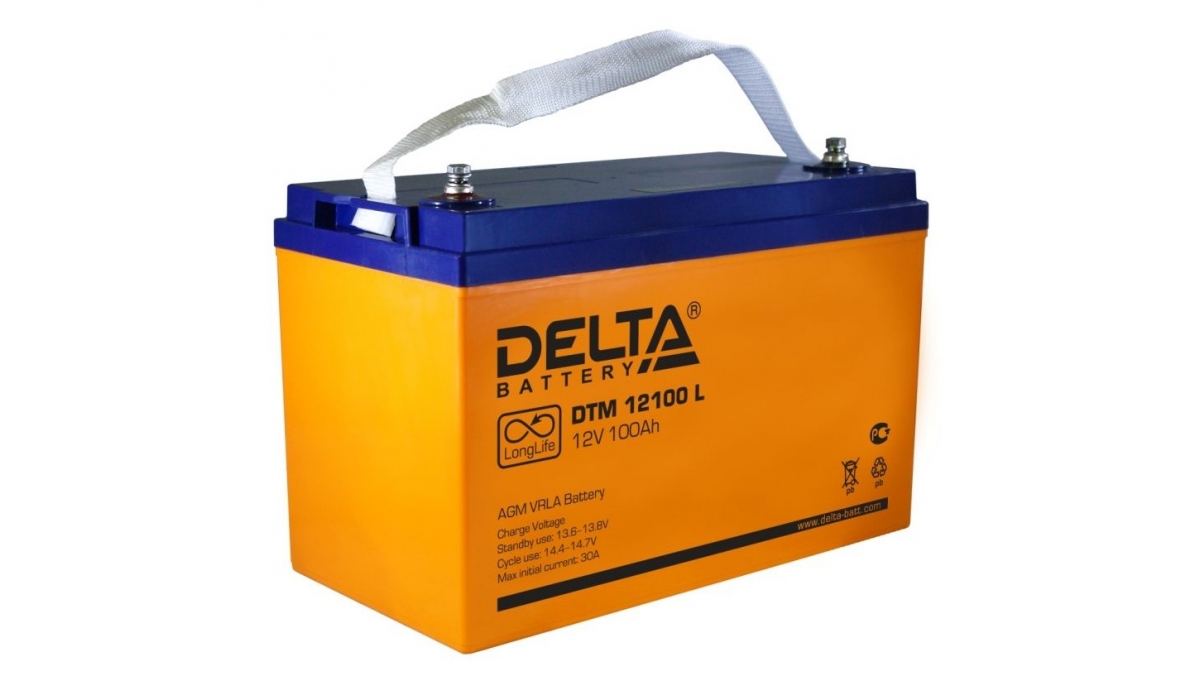 Аккумулятор Delta DTM 12100 L (12V / 100Ah, AGM)