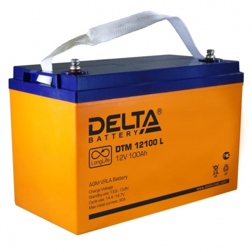Аккумулятор Delta DTM 12100 L (12V / 100Ah, AGM)