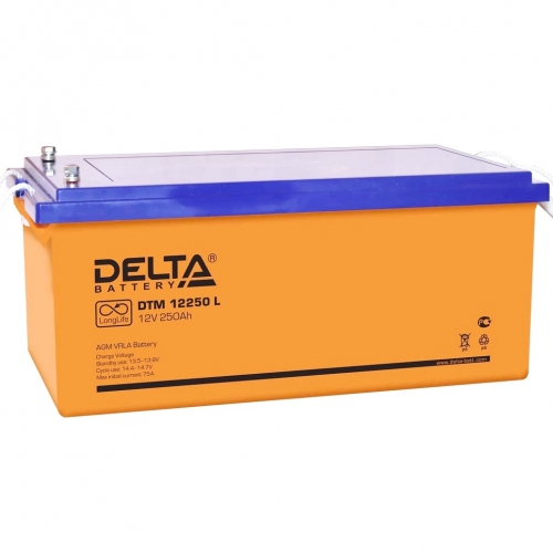 Аккумулятор Delta DTM 12250 L (12V / 250Ah, AGM)