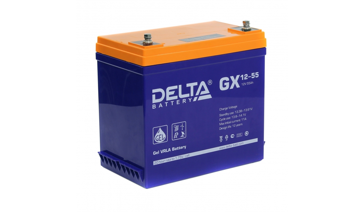 Аккумулятор Delta GX 12-55 (12V / 55Ah)